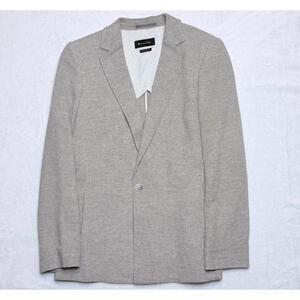 NWOT Massimo Dutti Womens Tan Beige Linen Blazer Jacket Sz 8 Medium